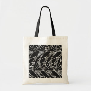 Bolsa Tote Arte preta & branca Nouveau - sacola do orçamento
