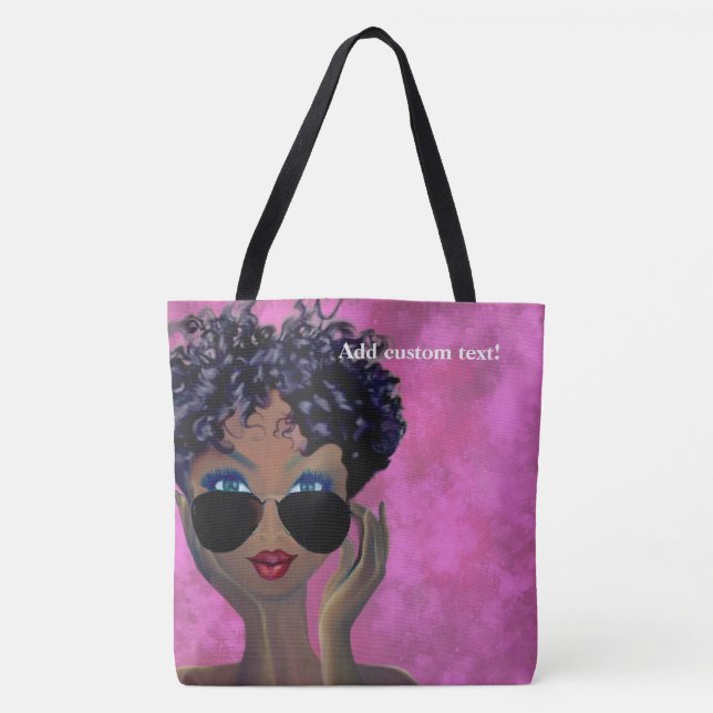 Bolsa Tote Arte preta do círculo estudantil feminino (Frente)
