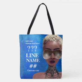 Bolsa Tote Arte preta do círculo estudantil feminino azul