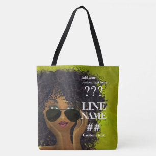 Bolsa Tote Arte preta do círculo estudantil feminino verde