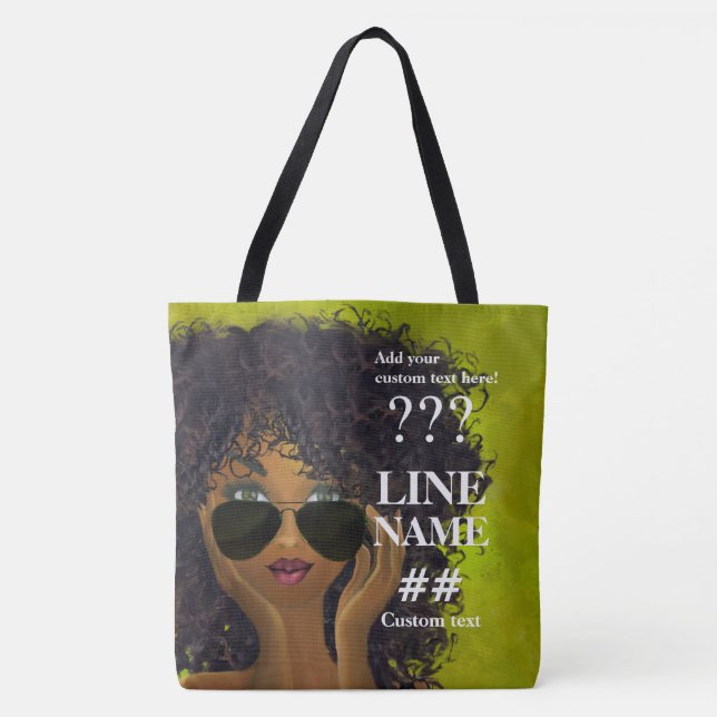 Bolsa Tote Arte preta do círculo estudantil feminino verde (Frente)