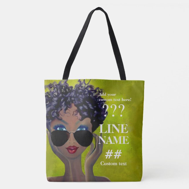 Bolsa Tote Arte preta do círculo estudantil feminino verde (Frente)