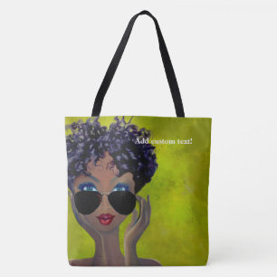Bolsa Tote Arte preta do círculo estudantil feminino verde