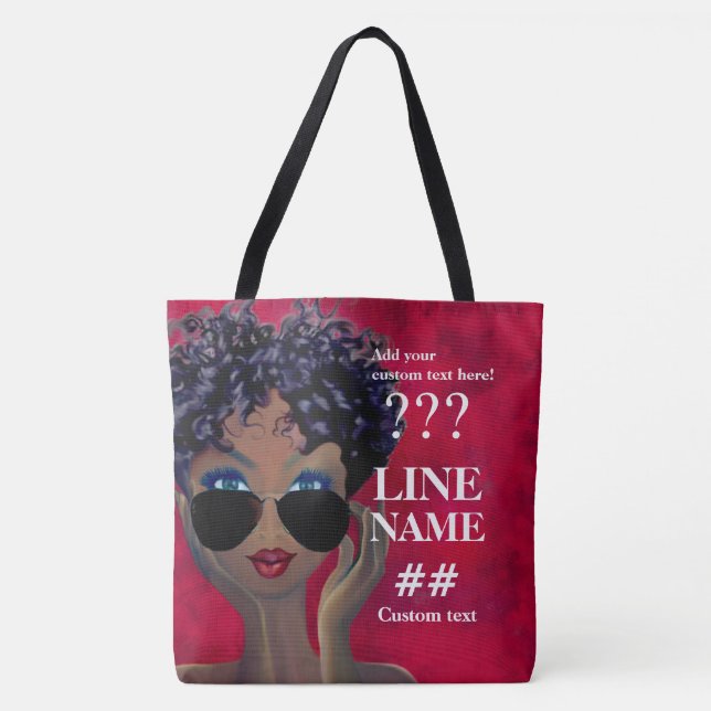 Bolsa Tote Arte preta do círculo estudantil feminino vermelho (Frente)