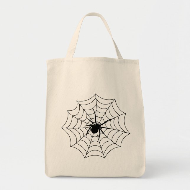 Bolsa Tote Arte preta dos aracnídeos dos insetos de Spidernet (Frente)