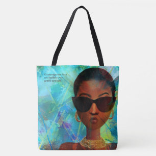 Bolsa Tote Arte preta selvagem do Aqua feito sob encomenda