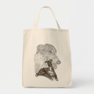 Bolsa Tote Arte rajado do cão do galgo