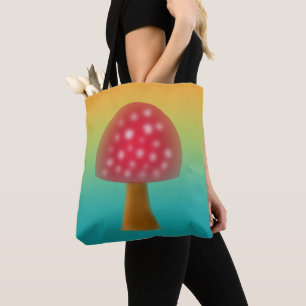 Bolsa Tote Arte Red e White Mushroom