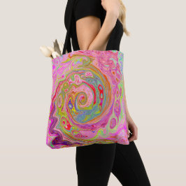 Bolsa Tote Arte retrógrada, amarela e Abstrato magenta