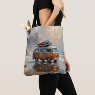 Bolsa Tote Arte sobre o humor de Hippie Van Seascape