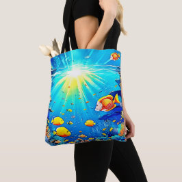 Bolsa Tote Arte Sunlit Reef Life Glow