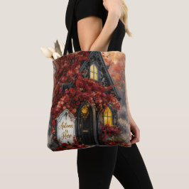Bolsa Tote Arte Típica de Rosas de Algodão de Outono Gótico