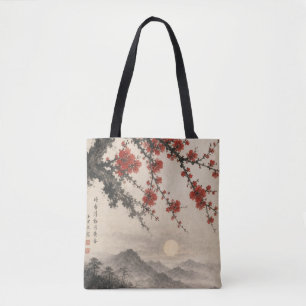 Bolsa Tote Arte Tradicional Sumi-e de Tinta Lavada