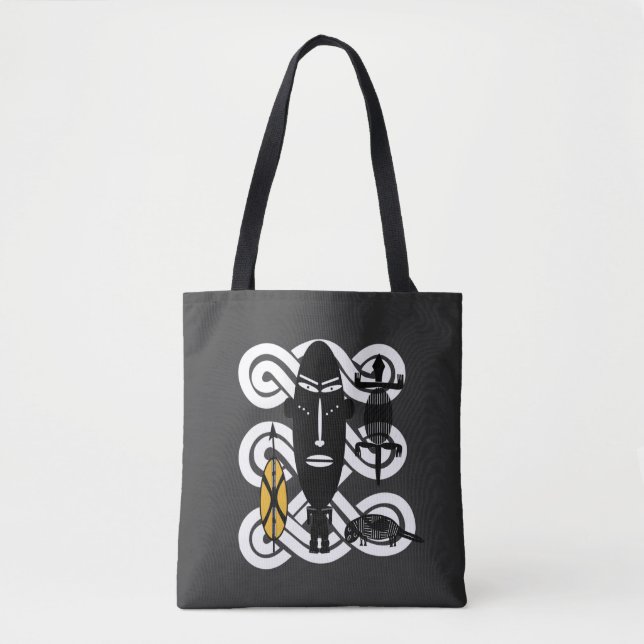 Bolsa Tote Arte tribal abstrato africana (Frente)