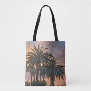 Bolsa Tote Arte Tropical Árvore Sunset Palm Árvores
