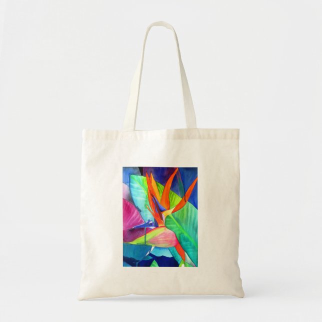 Bolsa Tote Arte tropical da flor Strelitzia Ave do Paraíso (Frente)