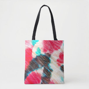 Bolsa Tote Arte Vermelha Suja. Shibori Pattern. Bruxelas de V