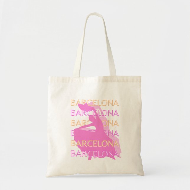Bolsa Tote Arte Viagem de Barcelona, Arte Viagem Espanha, Lar (Frente)