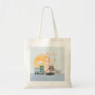 Bolsa Tote Arte Viagens vintage em Cuba Havana
