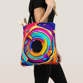 Bolsa Tote Arte Vibrante Abstrato Cósmica De Vórtex
