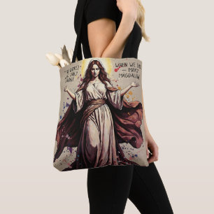 Bolsa Tote Arte Vintage Citação de Maria Madalena