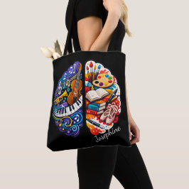 Bolsa Tote Artes e Música do Cérebro Criativo Personalizado N