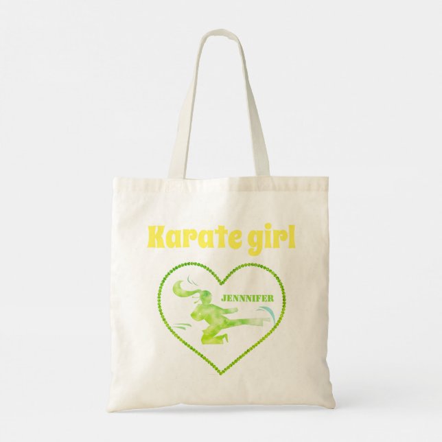 Bolsa Tote Artes marciais Japão Karate Girl Modern Girly Cute (Verso)