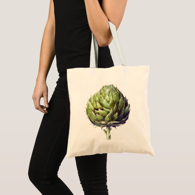 Bolsa Tote Artichoke no estilo botânico vintage (Frente (produto))