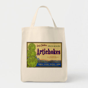 Bolsa Tote Artichokes Vintage Crate Art Canvas