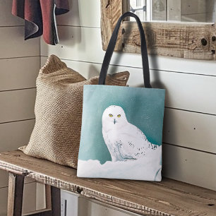Bolsa Tote Artico Teal Snowy Owl