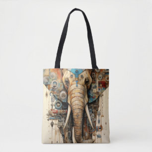 Bolsa Tote Articulação do elefante steampunk
