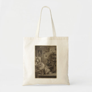 Bolsa Tote Artista de Tatuagem de Gato Sepia Vintage – Vitori
