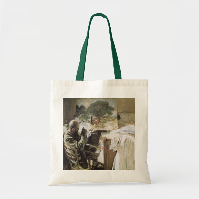 Bolsa Tote Artista em Seu Estúdio por John Singer Sargent (Frente)