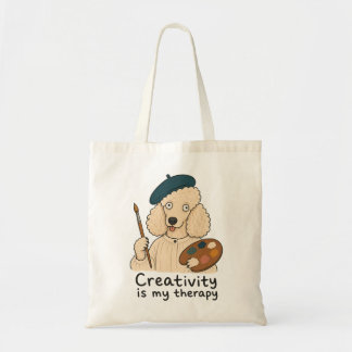Bolsa Tote Artista Poodle Criatividade É Minha Terapia