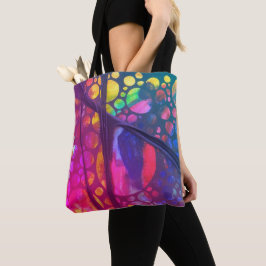 Bolsa Tote Artistic painting Bag with collage texture