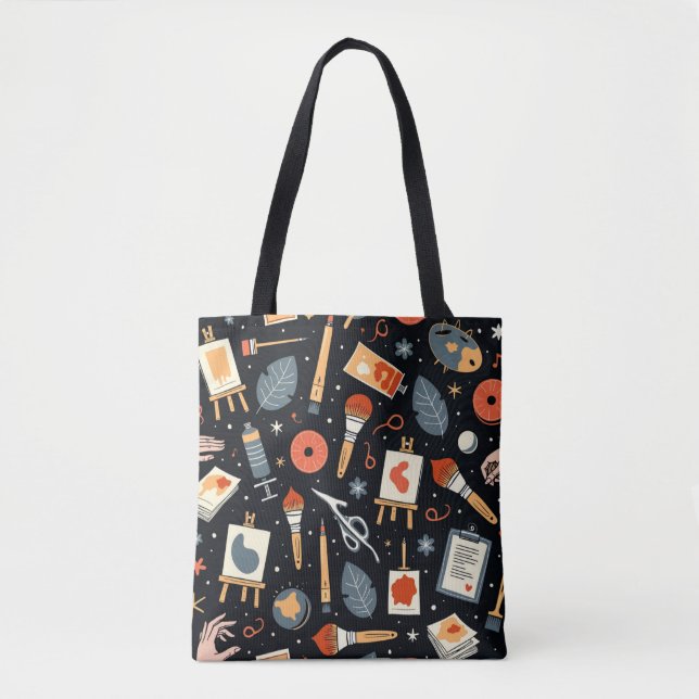 Bolsa Tote Artistic Universe: Whimsical Art Supplies (Frente)