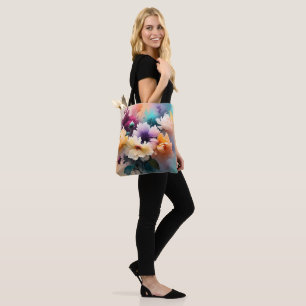 Bolsa Tote Artística de Aquarela Floral Etérea