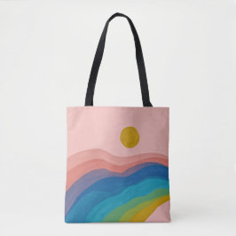 Bolsa Tote Artsy Abstrato cor-de-rosa, cor-de-rosa, amarelo, 