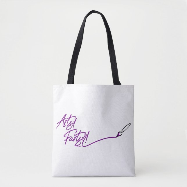 Bolsa Tote ARTSY FARTSY PAINTBRUSH por Jeff Willis Art (Frente)
