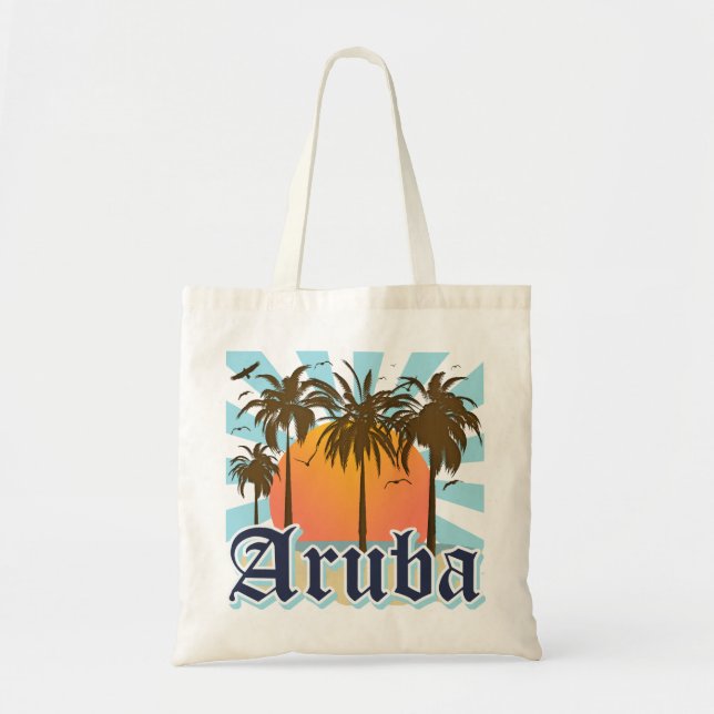 Bolsa Tote Aruba encalha o por do sol (Frente)
