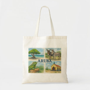 Bolsa Tote Aruba multivisual aquarela