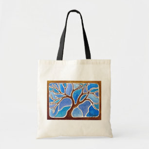 Bolsa Tote Árvore da aguarela no azul - sacola