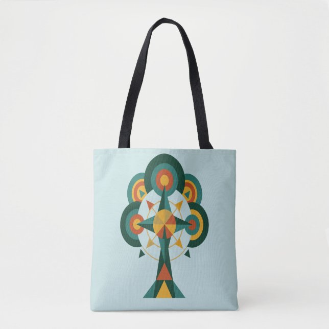 Bolsa Tote Árvore da Vida Arte Boho Mandala (Frente)