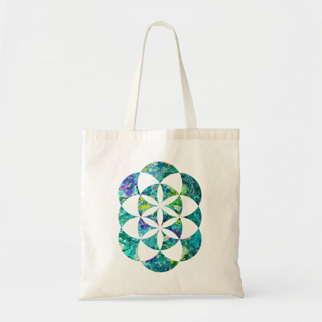 Bolsa Tote Árvore da Vida de Kabbalah (Frente)