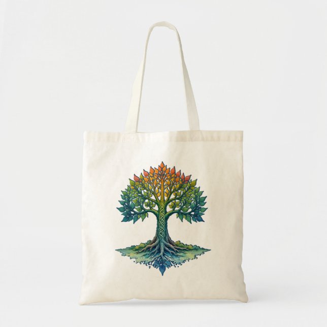 Bolsa Tote Árvore da Vida Mudando o Amanhecer (Frente)