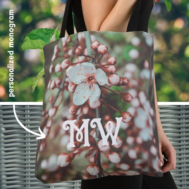 Bolsa Tote Árvore de ameixa de flores (Criador carregado)
