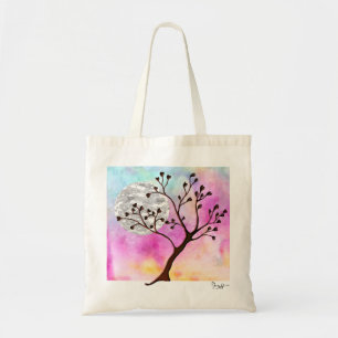 Bolsa Tote Árvore de amor - folhas Coração-Dadas forma