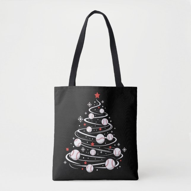 Bolsa Tote Árvore de Beisebol de Natal Árvores de Natal Amant (Frente)
