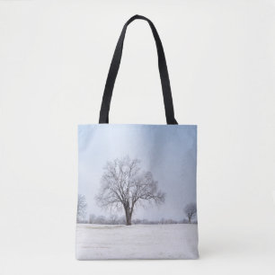 Bolsa Tote Árvore de carvalho de inverno realçada