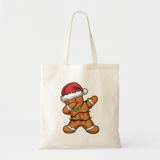 Bolsa Tote Árvore de Gengibre com Luz de Natal Dançando (Frente)